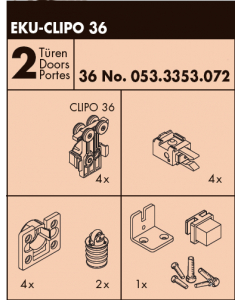 EKU Clipo 36 H beslagssett 36 kg 2 dører