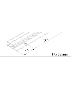 EKU Clipo 16 skinne for innfresning 2 spor 16GS glassdører 3,5 m